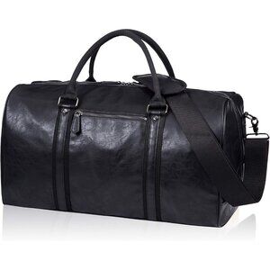 Luxury Large Carry-On Bag - Vintage Leather Weekend Travel Bag for Men & Women